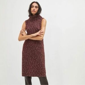 Anthropologie Turtleneck Tunic Sweater Dress Wine Size Medium